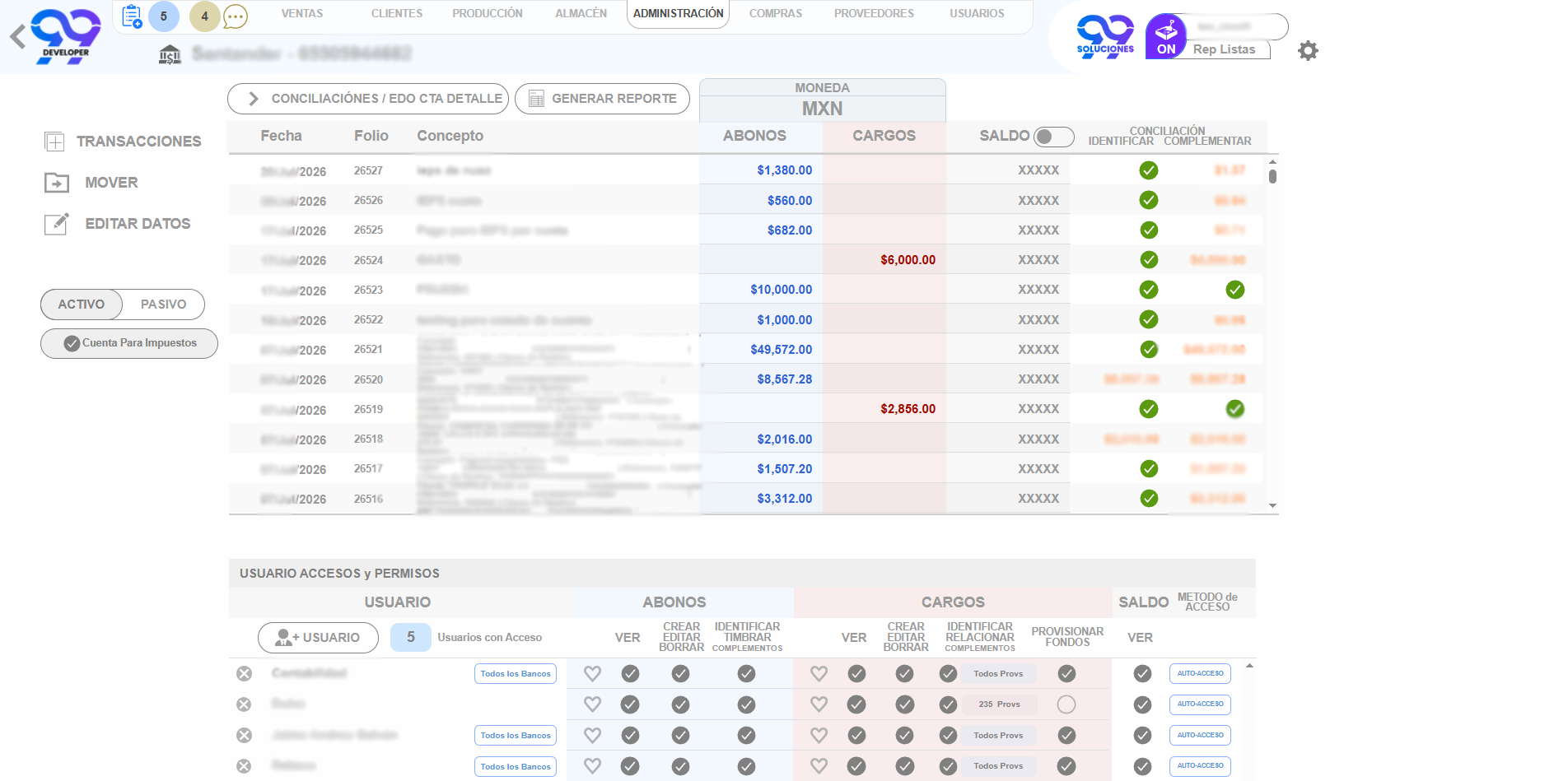 Panel de 99 Soluciones: bancos